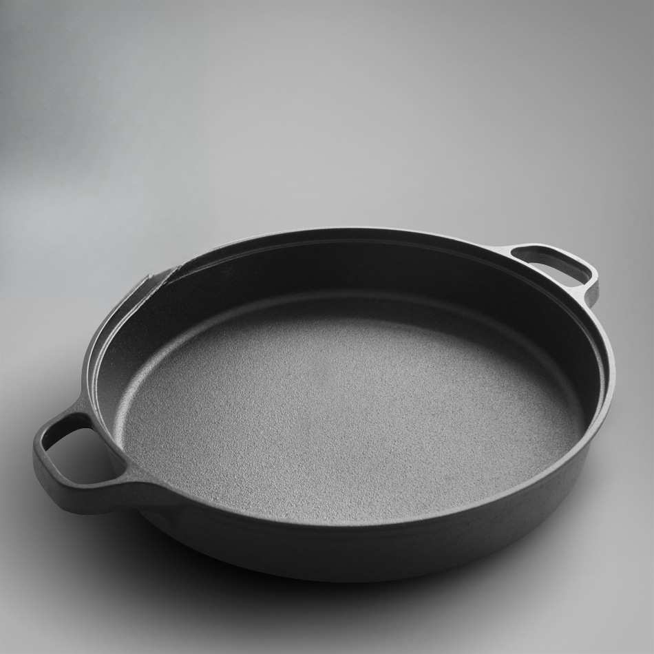 铸铁大平底锅煎锅34cm家用加厚生铁烙饼锅生煎锅无涂层不粘锅