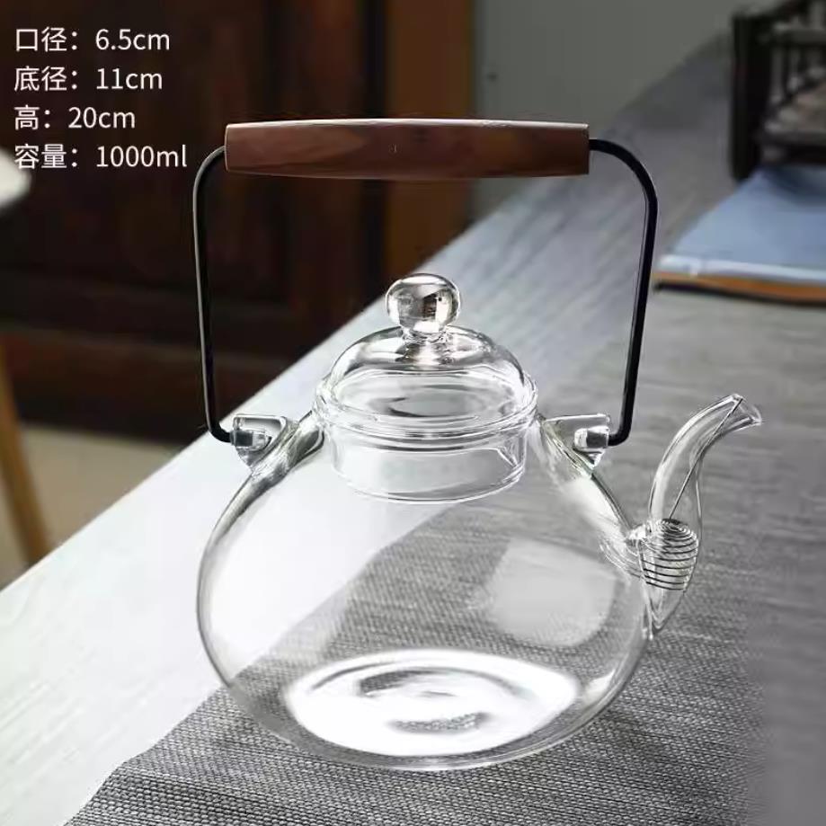 全玻璃煮水提梁壶沏茶烧水壶高硼硅泡茶电陶炉煮茶壶耐高温家用