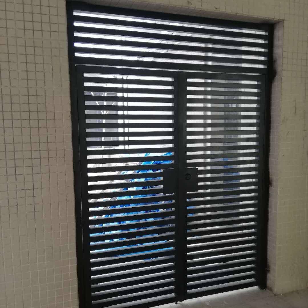 广东产地零售办公室入口简单铁艺大门室内中式黑色烤漆门