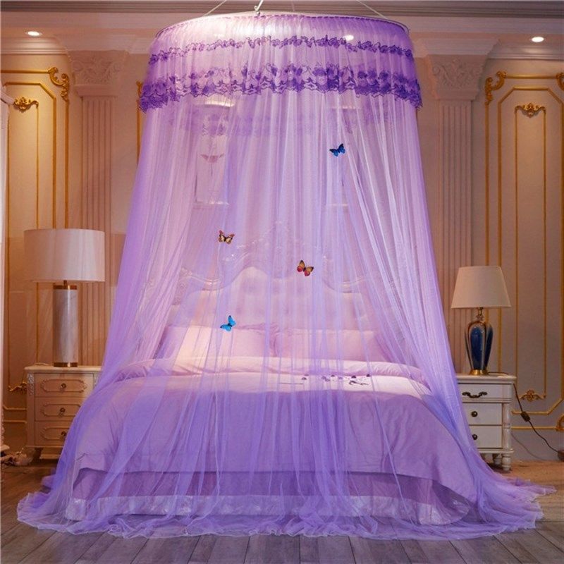 跨境圆顶蚊帐免安装加大加密直径1.2m米吊挂圆顶吊顶落地蚊帐床幔