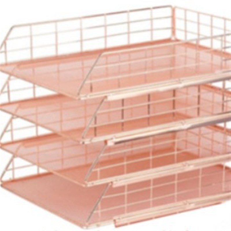 金属文件筐文件架办公室铁质多层文件夹档案收纳盒书架立式文件格