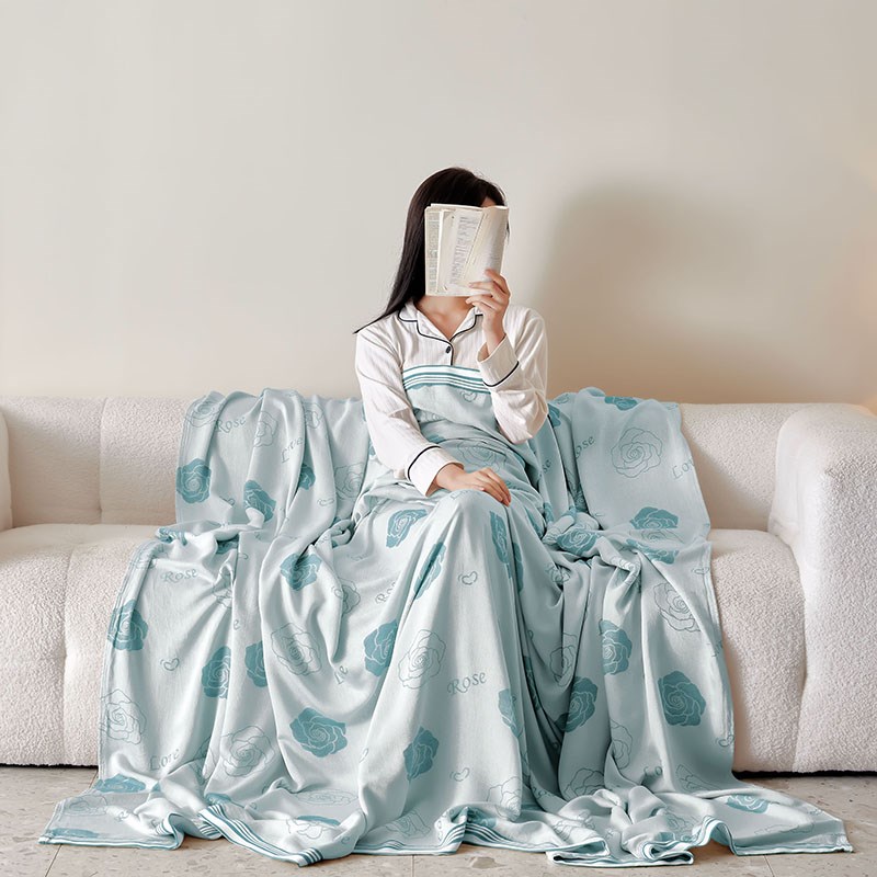 竹纤维盖毯毛巾被莱赛尔天丝冷感冰丝空调毯子成人夏季薄款夏凉被