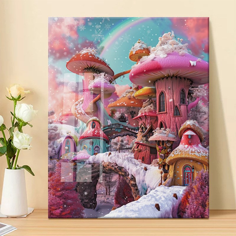 梦幻城堡十字绣自己绣2024新款满绣图手工钻石绣卧室小幅