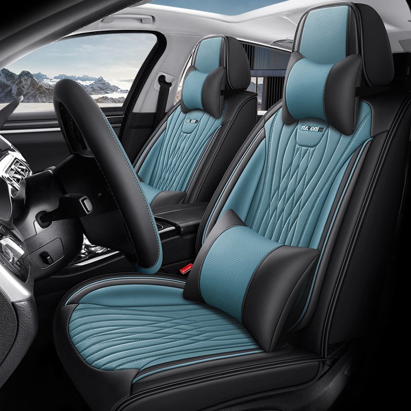 四季通用汽车坐垫全包围全皮座套打孔透气纳帕皮座椅套夏冬车座垫