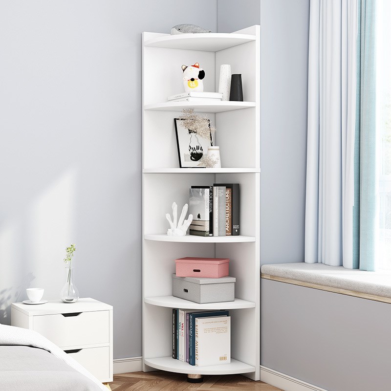 转角置物架客厅简易墙角飘窗小书架家用简约落地卧室三角角落书柜