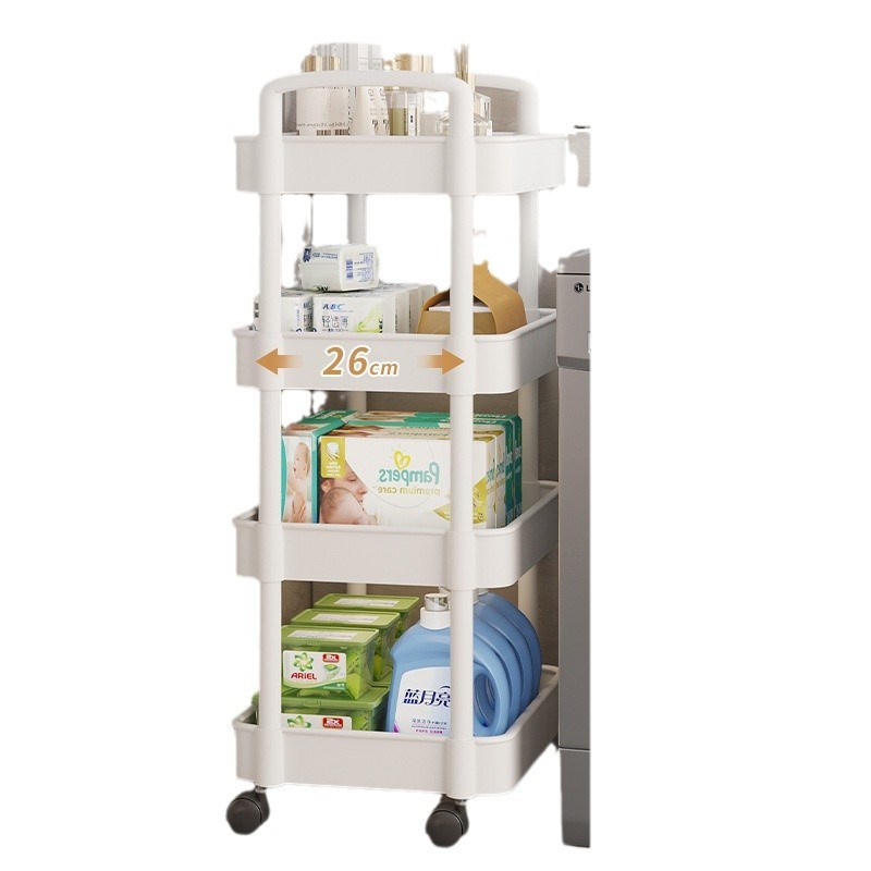 小推车家用客厅卧室床头置物架宿舍储物架落地可移动多层收纳柜子