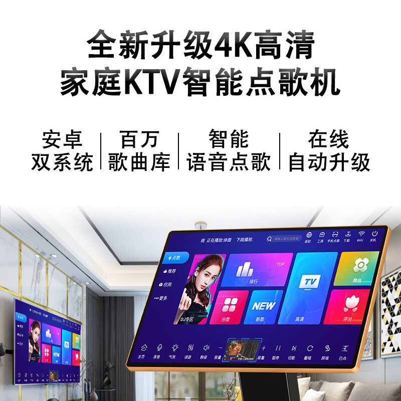 海石朗21.5高清智能点歌一体机家庭卡拉ok酒吧KTV娱乐音箱音响