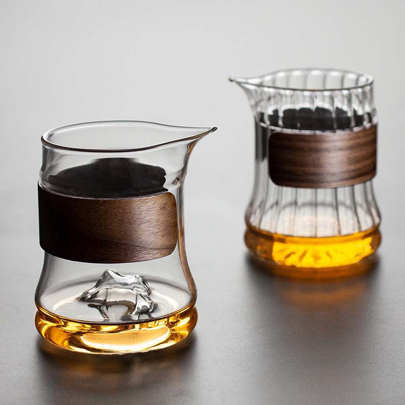 雪山玻璃公杯茶漏套装日式家用加厚公道杯茶海匀杯倒茶器