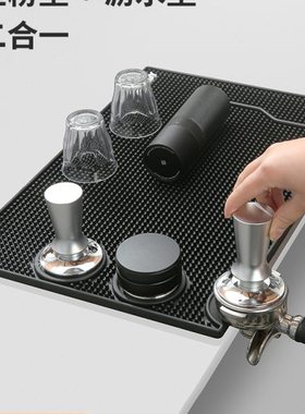 YUMN咖啡压粉沥水垫吧台咖啡机防滑硅胶垫意式手柄粉锤布粉器具
