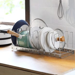 多功能橱柜台面菜板锅盖置物架免打孔可伸缩调节不锈钢厨房沥水篮