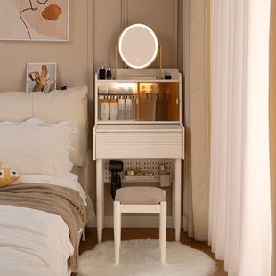 法式奶油风梳妆台小型床头全实木化妆台卧室小户型妆桌60cm70公分