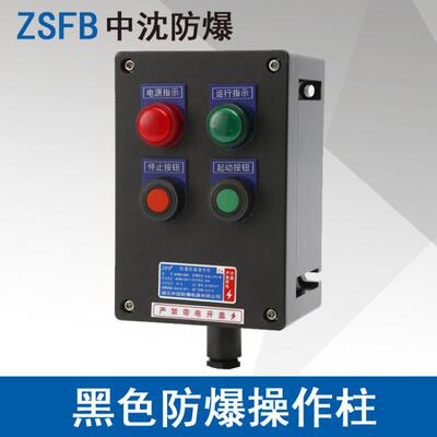 LBZ58A2D2L防爆操作柱2指示灯2按钮挂式立式黑色防爆操作控制箱
