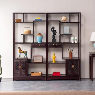 艺铭天下赞比亚血檀博古架实木中式多宝阁非洲小叶紫檀古董置物架