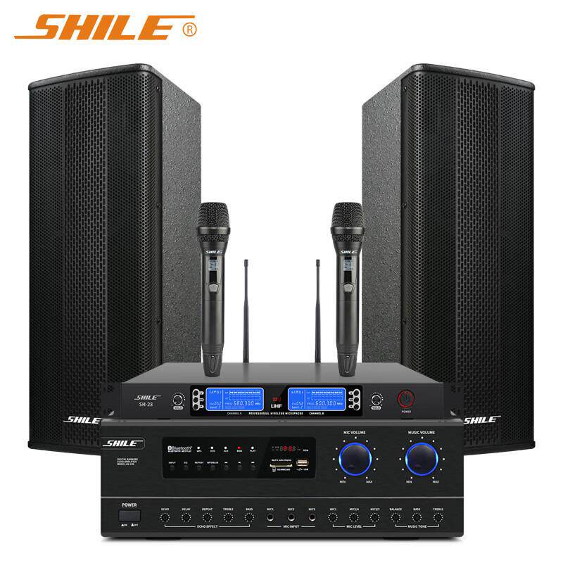 狮乐 AV108+BX404专业会议室音箱组合 壁挂音箱背景音乐会议功放