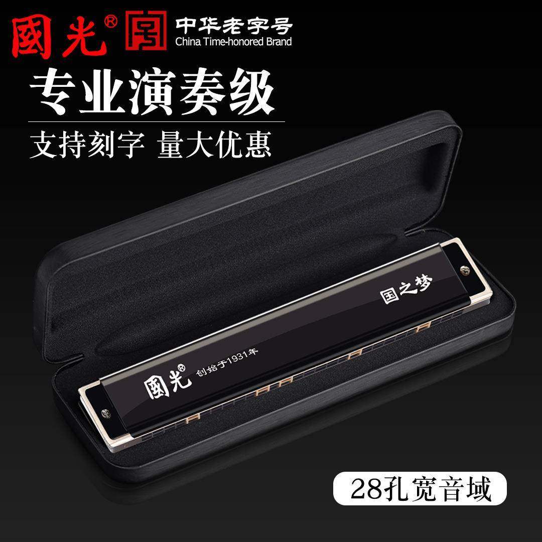 国光口琴24/28孔C调复音国之梦成人初学儿童入门专业演奏级高级琴
