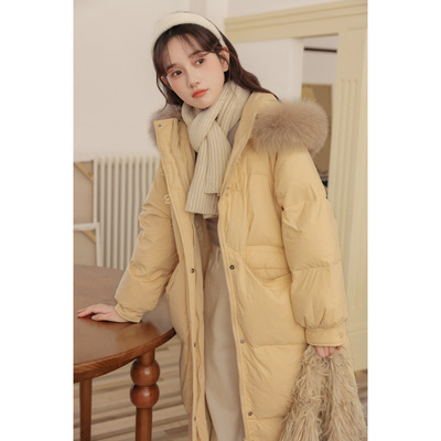大毛领羽绒服女款2025新款中长款高级感今年流行加厚过膝冬季长款