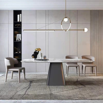 意式岩板餐桌小户型家用现代简约餐厅饭桌北欧奢石餐桌长方形餐桌