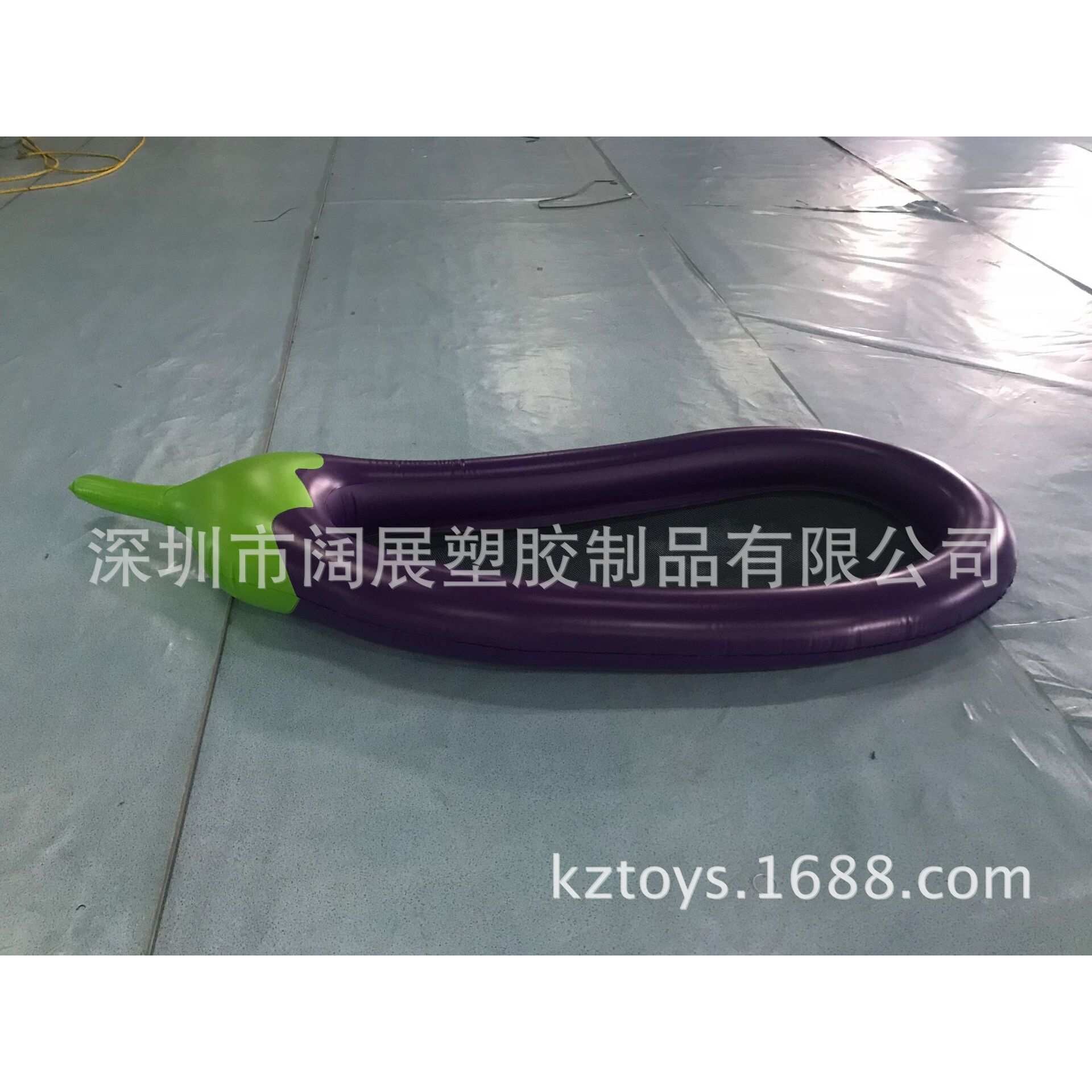 加厚270CM成人水上充气茄子浮排浮床躺椅网格布漂浮船游