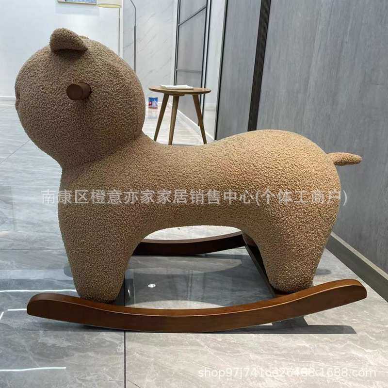 网红款定型棉摇摇狗儿童沙发木马椅创意动物凳客厅卧室儿童可爱椅