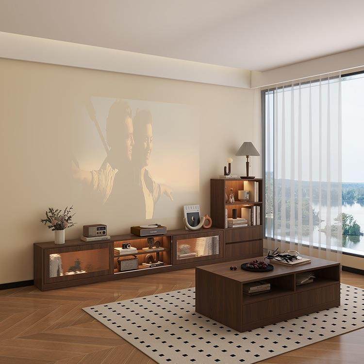 实木中古风电视柜茶几一体组合边柜客厅家用复古收纳储物柜子,3C数码配件,USB灯,淘宝优惠券,粉丝福利购,淘宝优惠卷