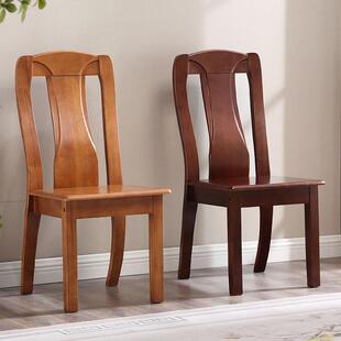 全实木椅子餐椅家用中式古典雕花餐厅餐桌椅加厚木头椅靠背椅凳子