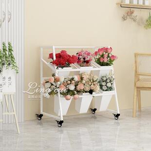 摆摊花架可移动花店花桶展示架铁艺多层鲜花婚庆架子家用直垒德株