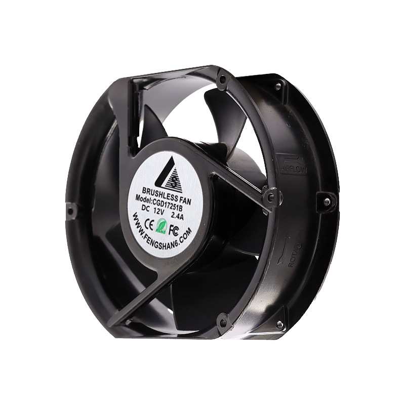 DC直流风扇17251轴流铝框风扇12V/24V双滚珠大风量风扇