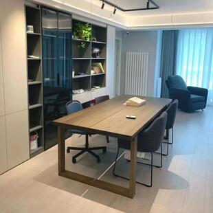 北欧全实木餐桌椅组合松木家用长方形饭桌原木桌子莫比恩工作台