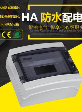 厂家HA-24WAYS防水透明盖室外明装配电箱塑料空开盒IP65防水箱