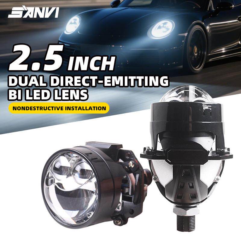 Sanvi三为车灯新品48瓦2.5寸S62双眼直射LED双光透镜大灯车灯改装