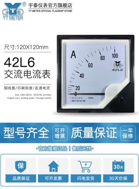 42l6交流电流表50/ 100/ 200A 300A 4KA指针ac 120*120mm安装