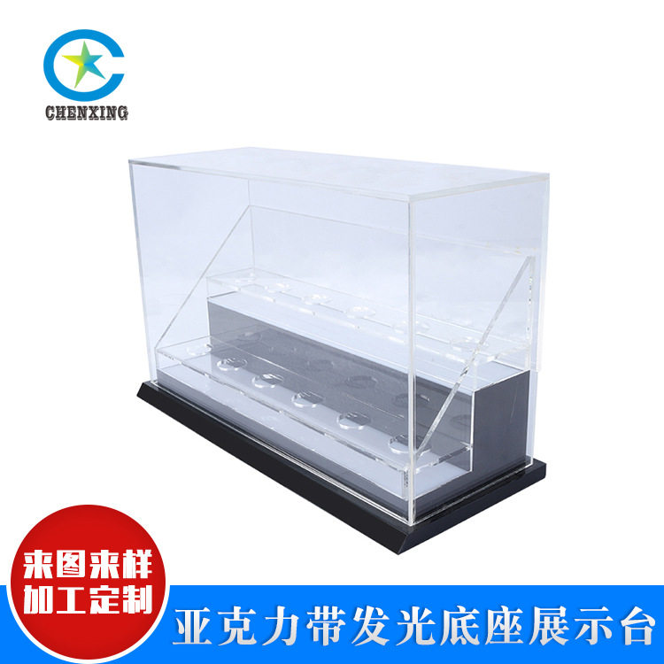 亚克力有机玻璃带发光底座展示台 充电LED酒水牌 塑料发光价格牌