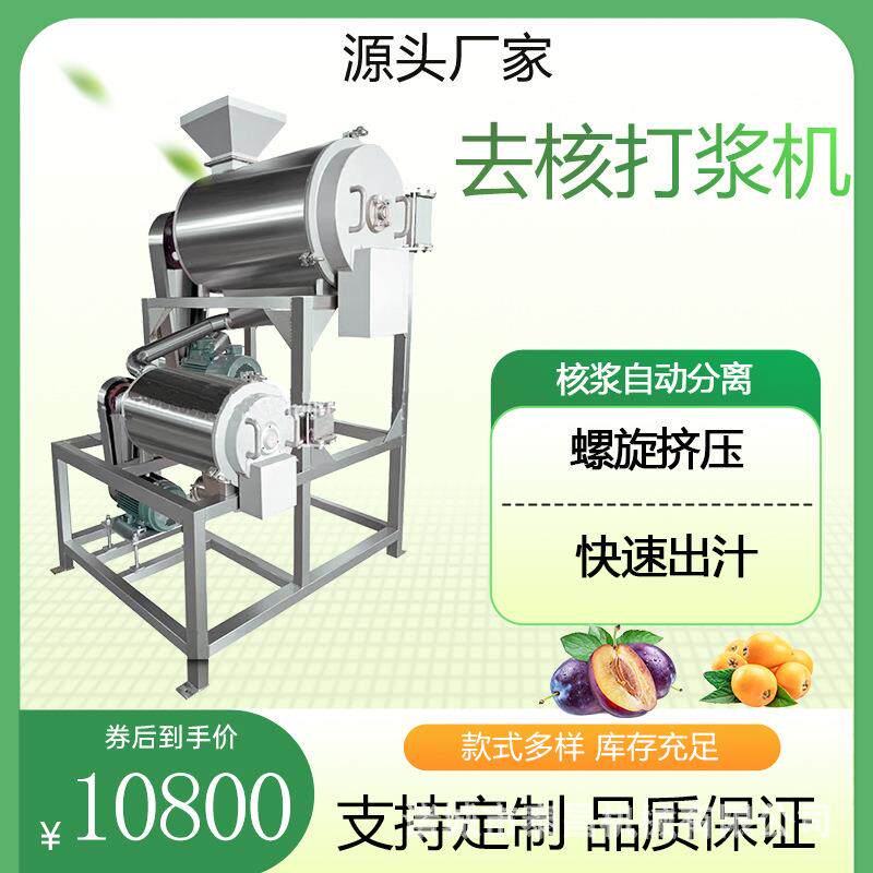 西梅打浆机单道橄榄杨梅去核打浆机鲜花芦荟果蔬工业打浆机