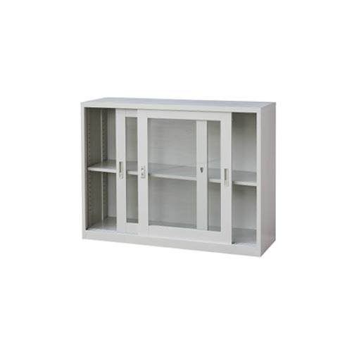 透明玻璃推拉门铁皮柜加宽资料柜钢制文件柜办公家具双门矮柜趟门