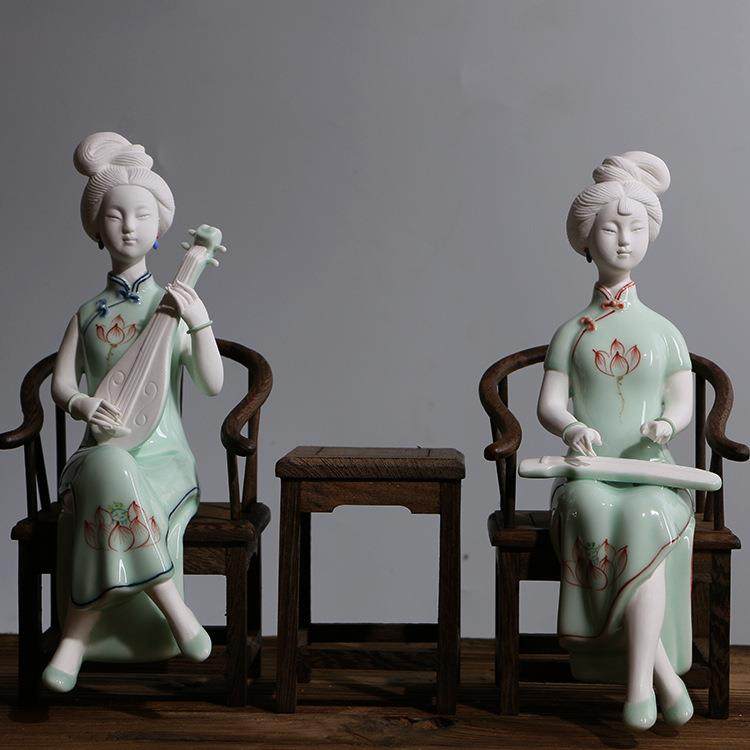 陶瓷工艺品手绘仕女风化木家居人物摆件简约现代书房客厅小摆饰,工业油品/胶粘/化学/实验室用品,其他实验室设备,淘宝优惠券,粉丝福利购,淘宝优惠卷