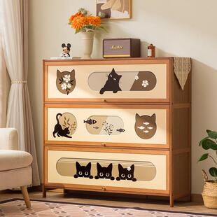 家用置物多层储物柜书柜书架置物架一体靠墙杂物柜房间装饰收纳柜