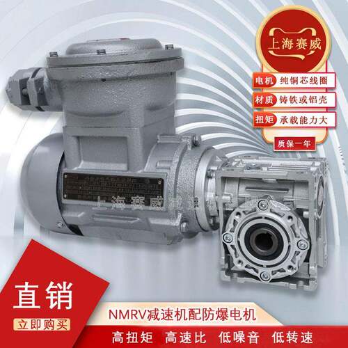 防爆蜗轮蜗杆减速机RV40-40-YB120W直角转角器RV50-50-YB370W