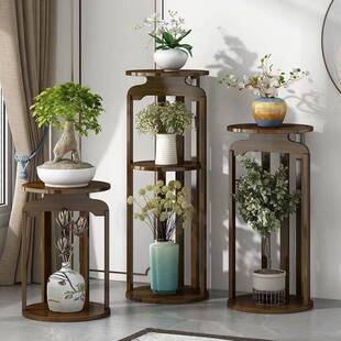 花架子室内家用客厅中式花盘花瓶架多层落地式吊篮花台花卉盆栽架