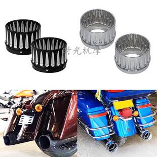 哈雷旅行改装镀铬尾段排气大道路王滑翔街滑CFR排气筒尾端排气头