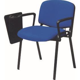 福金扁管四脚带写字板蓝色毛麻会议办公接待培训洽谈椅盟敖斐司盟