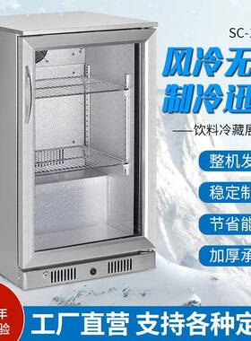 108L商用啤酒红酒透明展示柜低温不锈钢隔热冷冻柜小冰箱冷藏柜