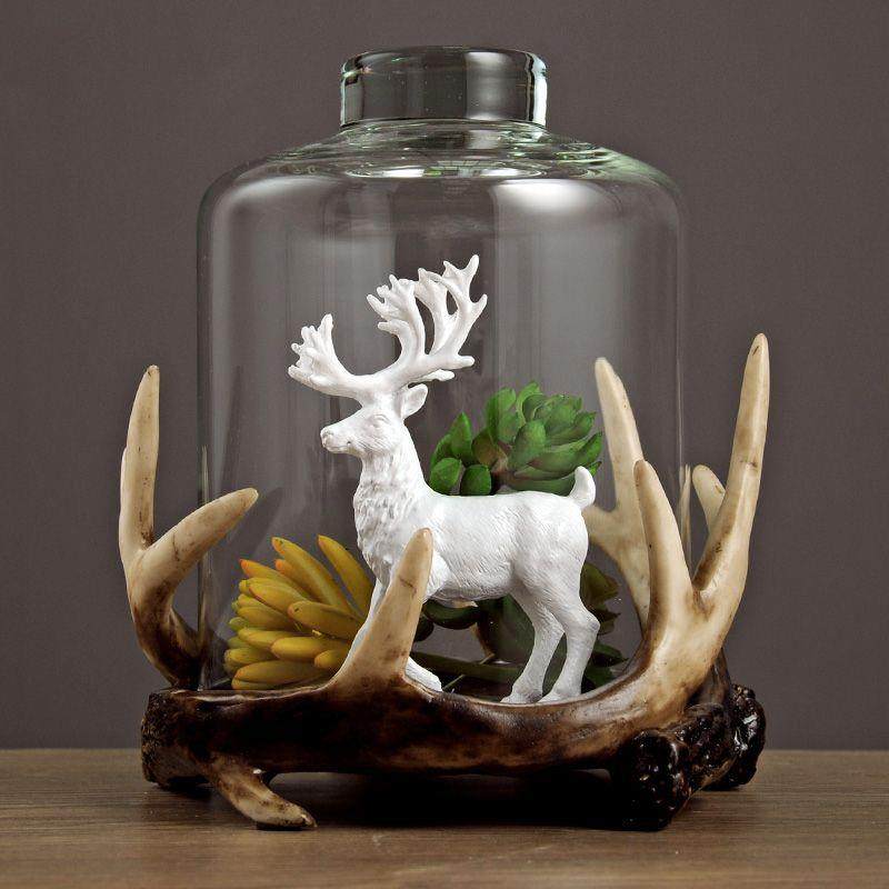 2018新款欧式风格家居用品创意鹿角玻璃罐客厅书房卧室桌面摆设,节庆用品/礼品,新娘配件,淘宝优惠券,粉丝福利购,淘宝优惠卷