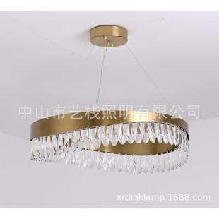 后现代轻奢客厅吊灯餐厅卧室灯北欧简约创意个圆环形水晶吊灯