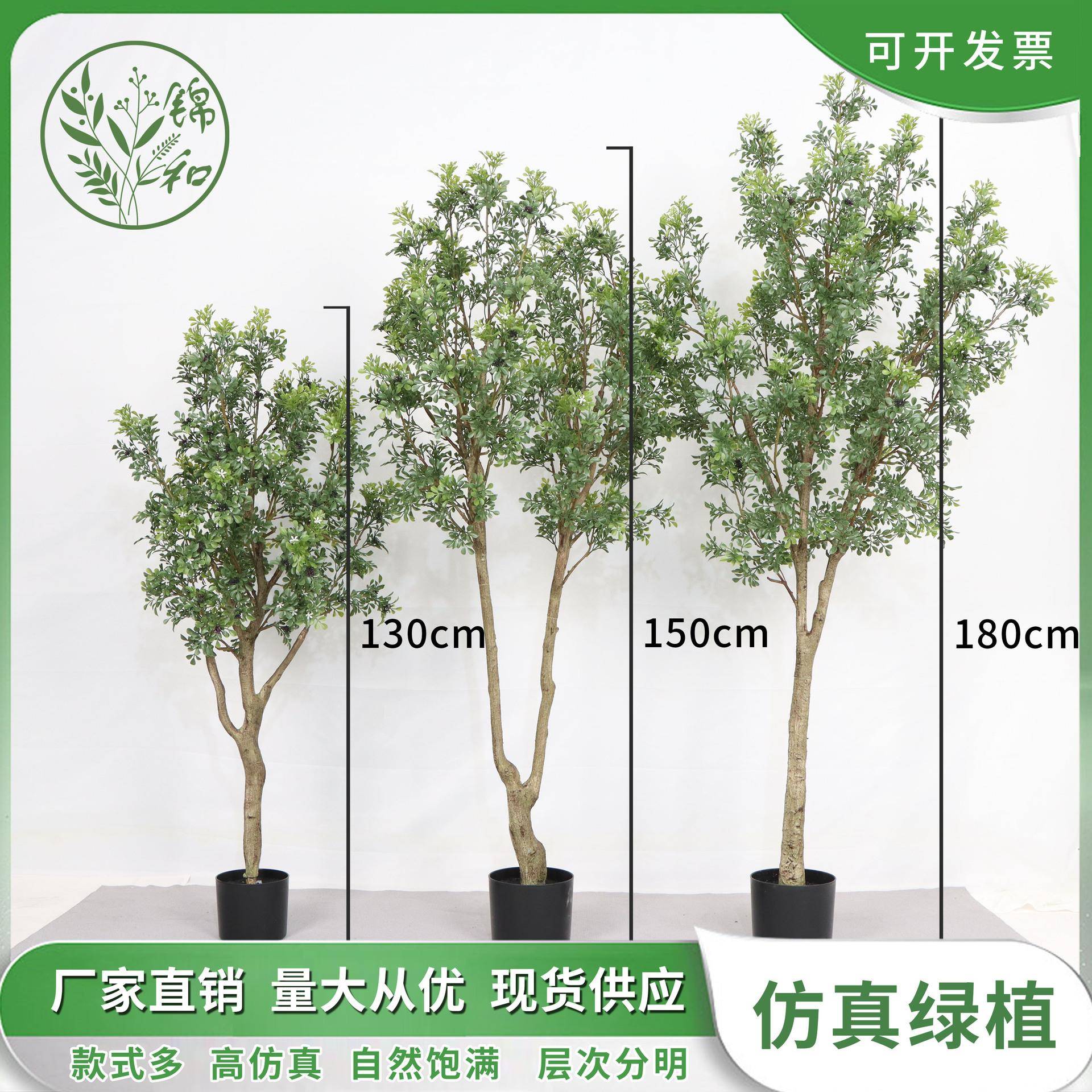 高端仿真九里香树大型落地装饰绿植盆栽室内家居摆件橱窗植物盆景