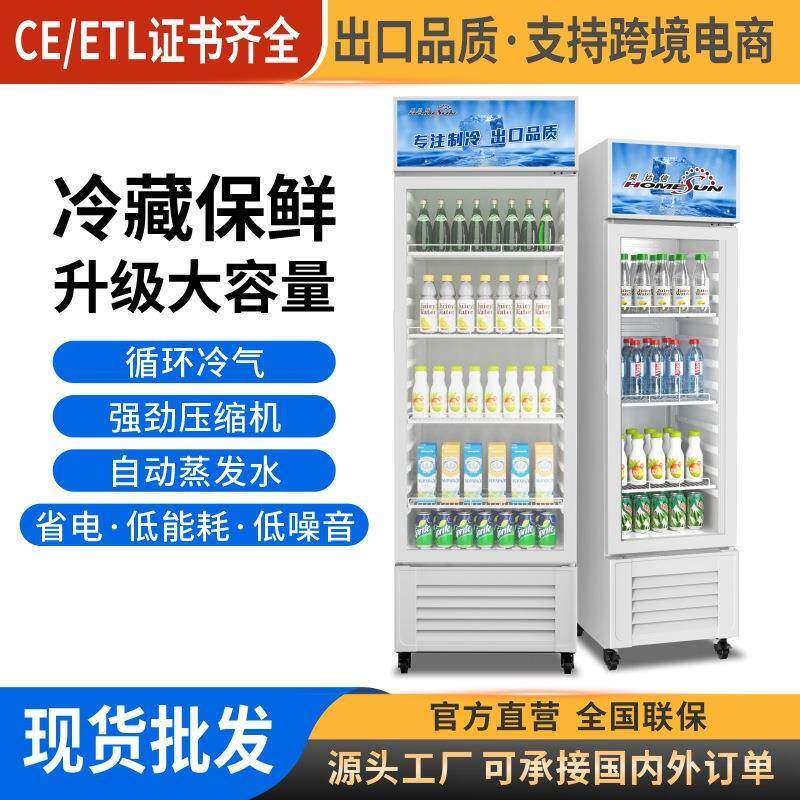 奥达信冷藏展示柜酒水饮料柜牛奶冰箱立式展示柜冰柜110V220V