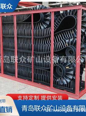 山东供应船用输送带船用大倾角挡边输送带B650宽裙边输送带