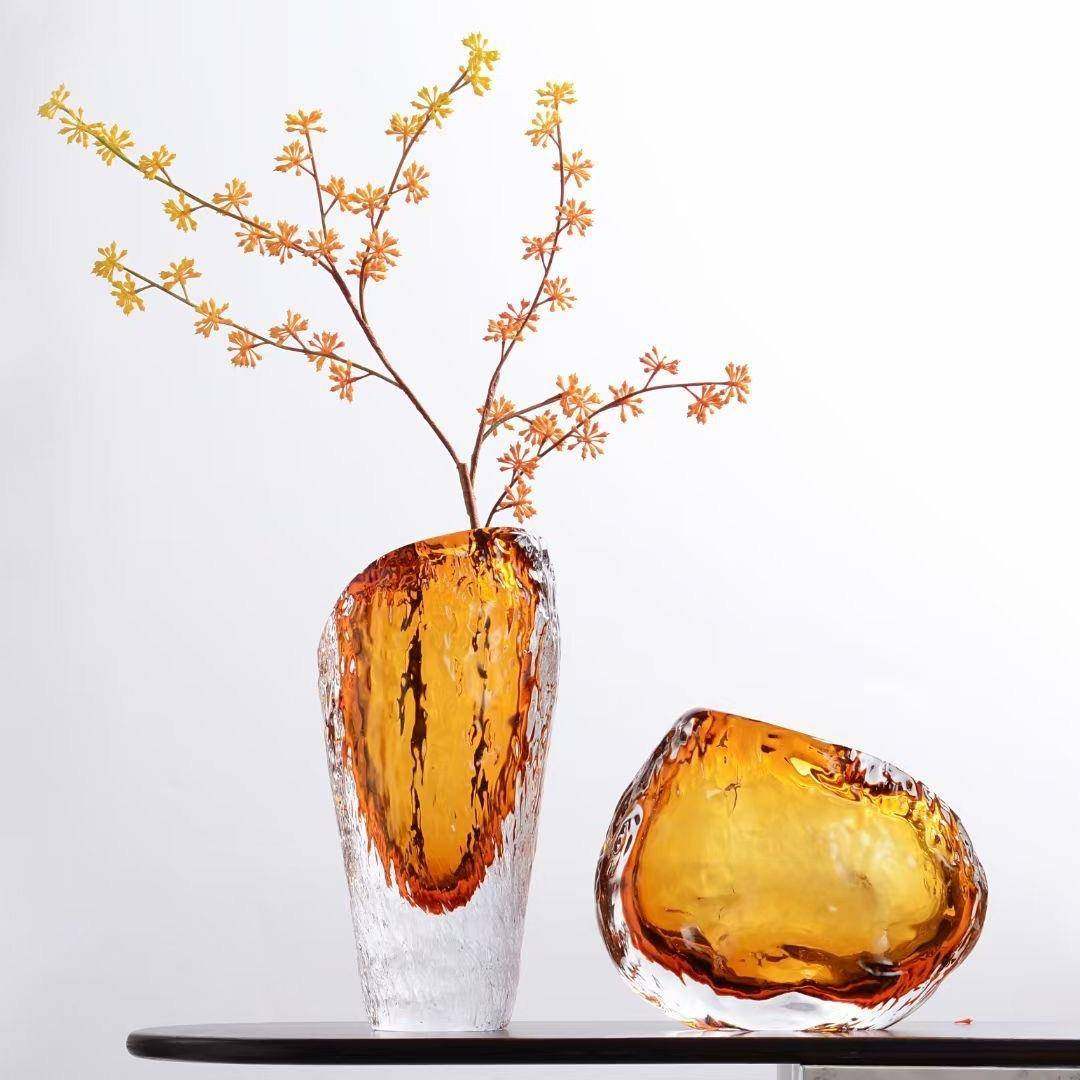 轻奢创意浮冰艺术花瓶摆件客厅插花高档餐桌玄关装饰琉璃花瓶花器,农用物资,其他肥料,淘宝优惠券,粉丝福利购,淘宝优惠卷