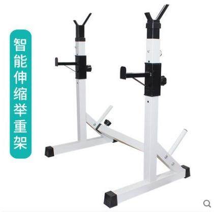 家用新款连体杠铃架深蹲卧推架男女通用智能伸缩举重架杠铃支架
