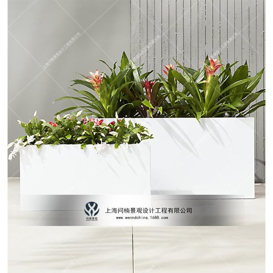 美陈花盆室外商场植物花盆装饰玻璃钢创意几何造型花缸花艺花器