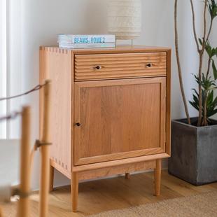 小山边柜北欧纯实木餐边柜客厅玄关柜卧室储物柜双开门柜